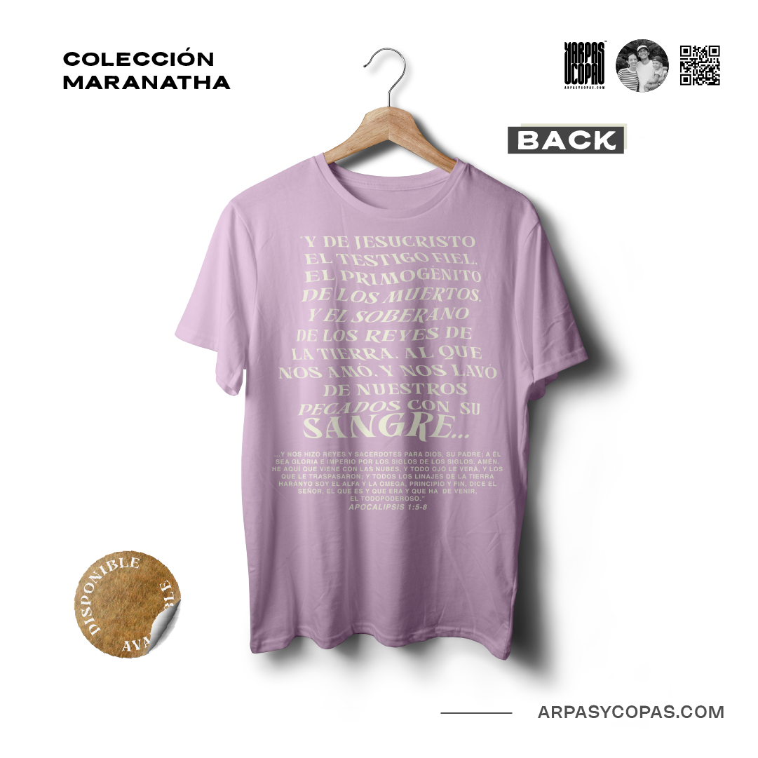 Camiseta (Apocalipsis 1:5-8) Morada, Oversize