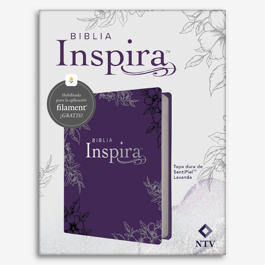 Biblia Inspira NTV con Filament (Tapa dura de SentiPiel, Lavanda)