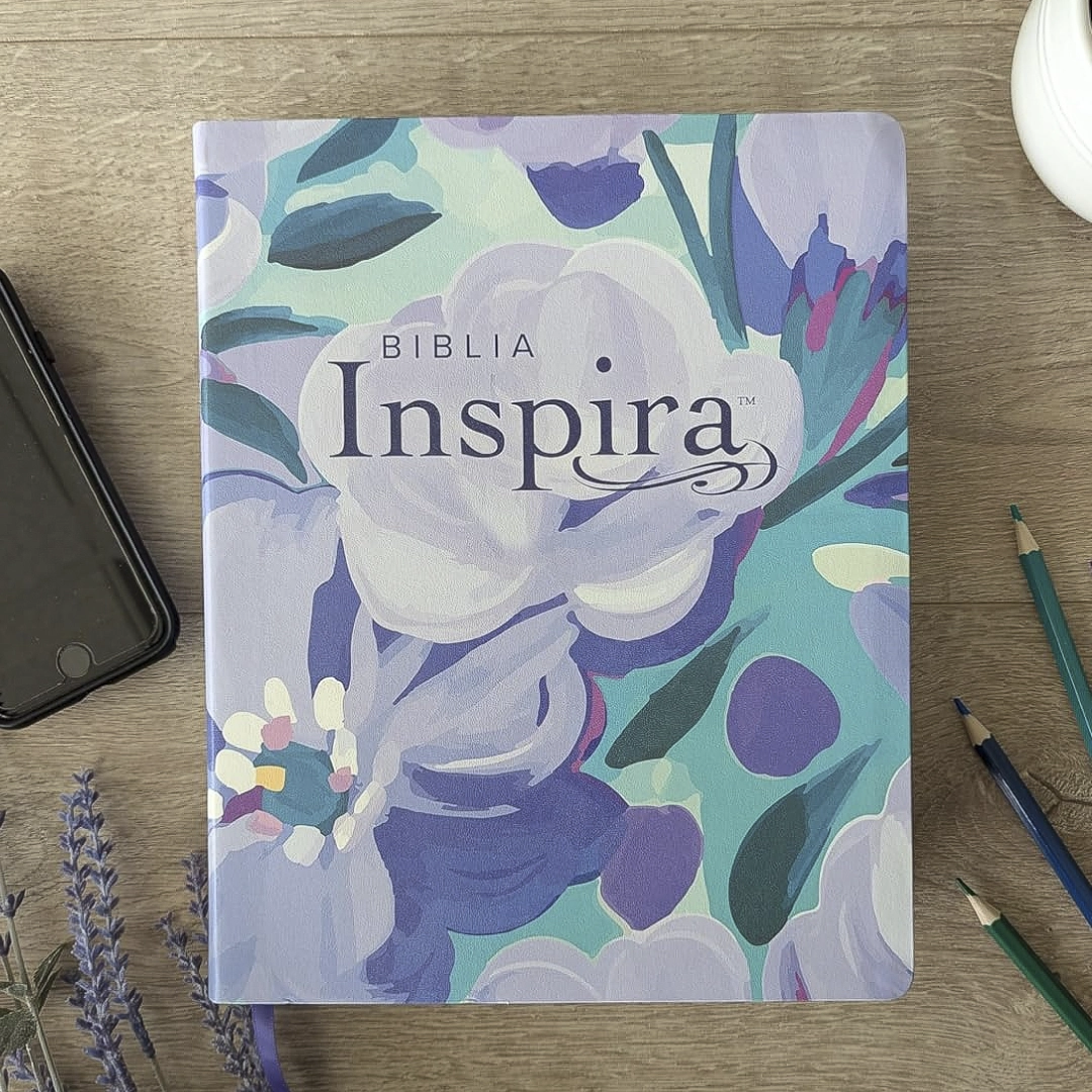 Biblia Inspira NTV, Letra grande con Filament (SentiPiel, Ramo azul)