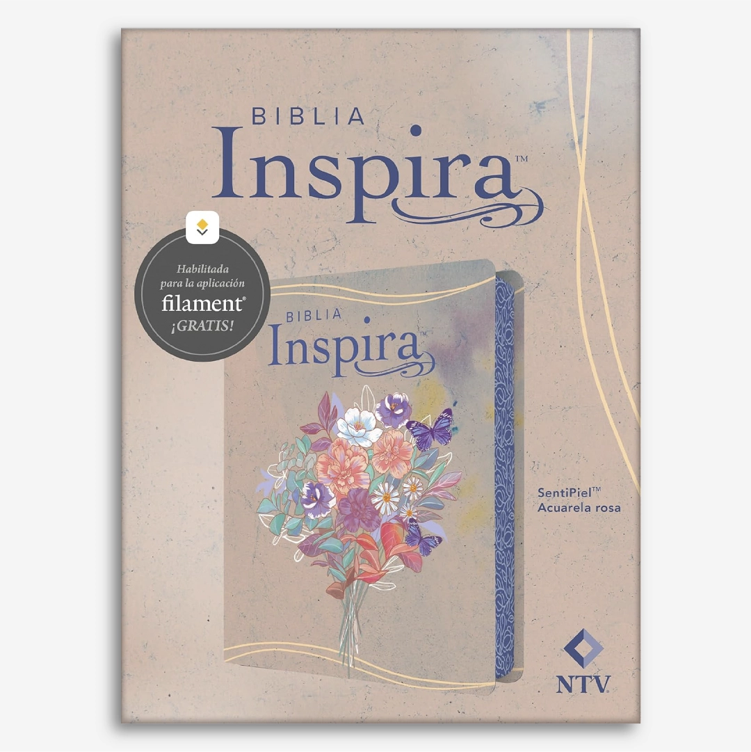 Biblia Inspira NTV con Filament (SentiPiel, Acuarela rosa)