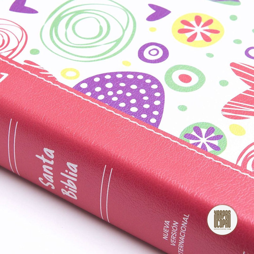 Biblia Luz en Mi Camino (Corazones, multicolor símil piel)