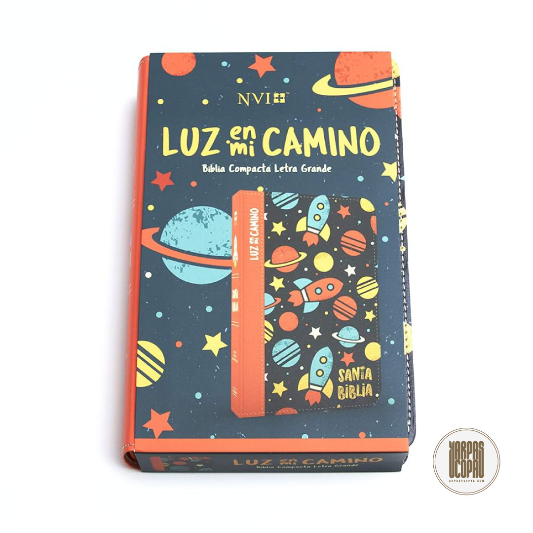 Biblia Luz en Mi Camino (Cohetes, multicolor símil piel)