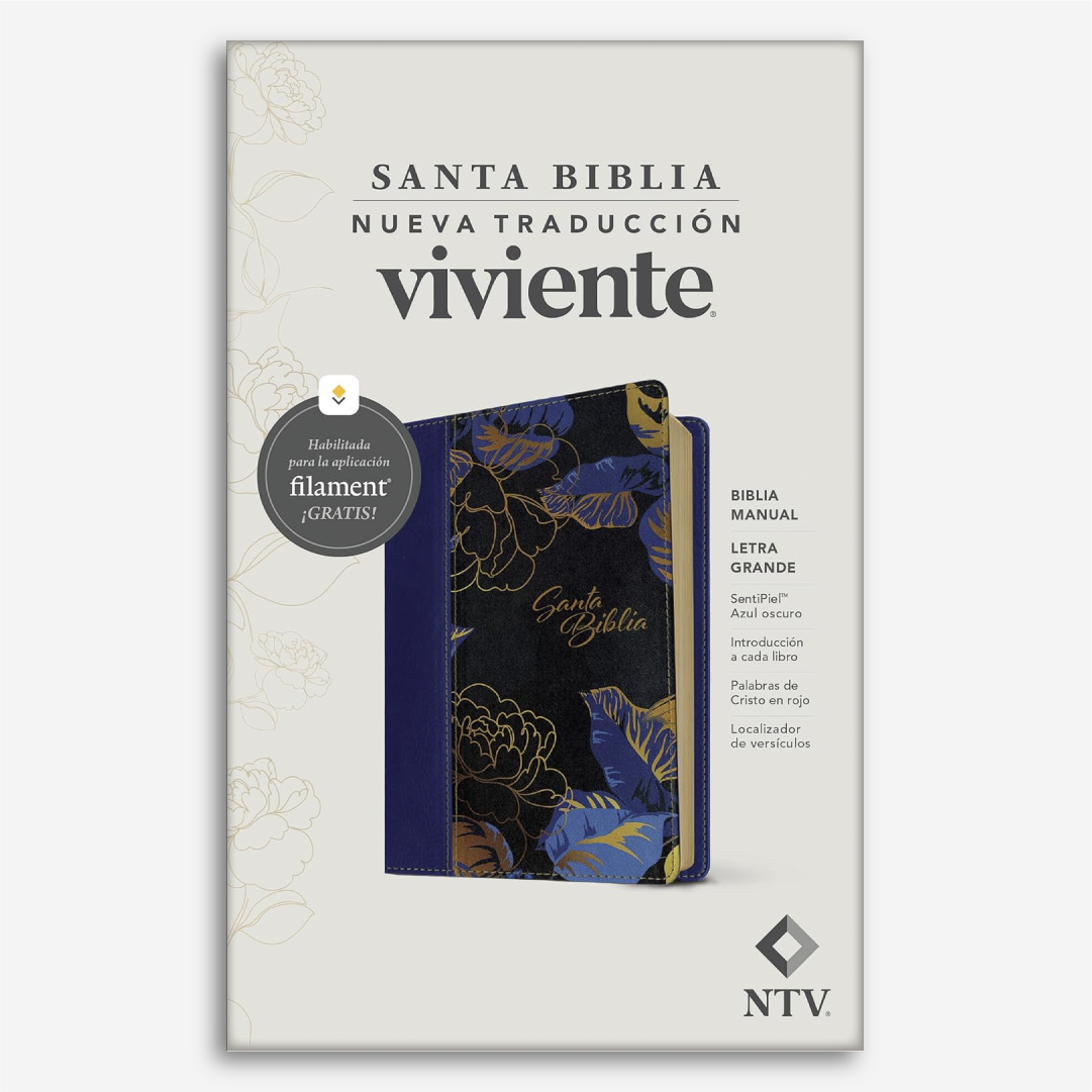 Biblia Manual con Filament (Flores, Imitación Piel)