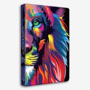 Biblia RVR60 - León de Judá Arcoíris (Tapa Dura, Letra grande, Tamaño Manual)