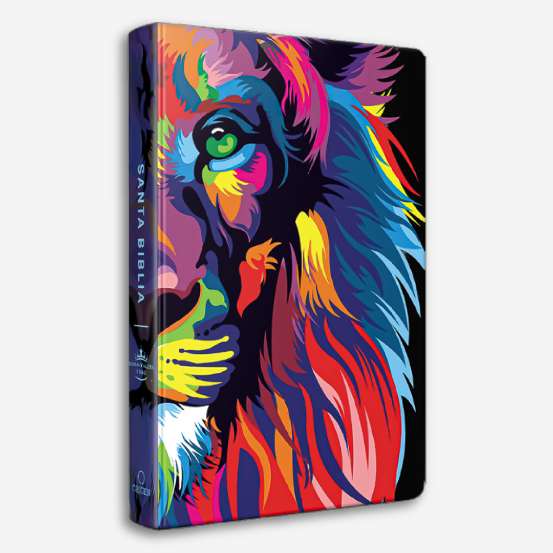 Biblia RVR60 - León de Judá Arcoíris (Tapa Dura, Letra grande, Tamaño Manual)