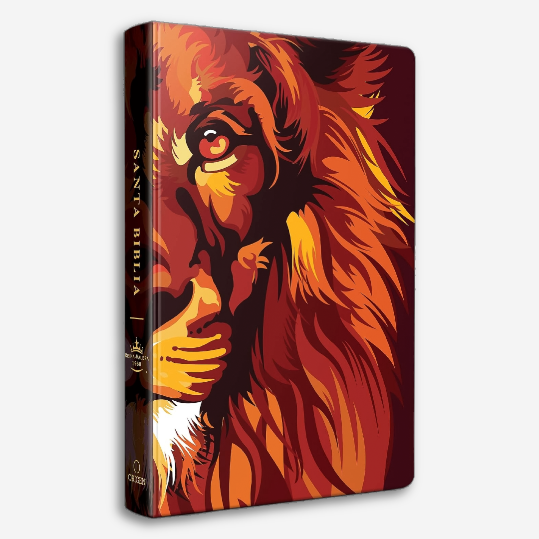 Biblia RVR60 - León de Judá Marrón (Tapa Dura, Letra grande, Tamaño Manual, Edición cantos pintados)