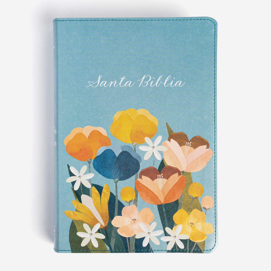 Biblia RVR 1960, letra grande tamaño manual edición especial, aqua, símil piel