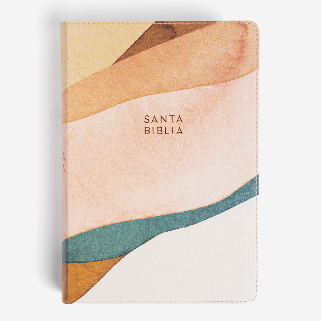 Biblia RVR 1960, letra grande tamaño manual edición especial, acuarela, símil piel