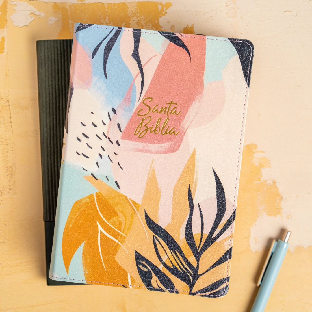 Biblia RVR 1960, letra grande tamaño manual edición especial, multicolor, símil piel