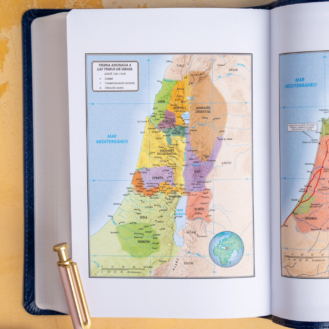 Biblia RVR 1960, letra grande tamaño manual edición especial, azul marino, símil piel