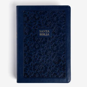 Biblia RVR 1960, letra grande tamaño manual edición especial, azul marino, símil piel